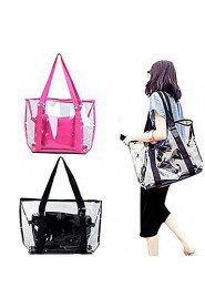 Lady's Clear PVC Transparent Jelly Candy Small Bag Tote Clear Beach Handbag Bucket Satchel Picture package Beach Bag