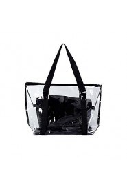 Lady's Clear PVC Transparent Jelly Candy Small Bag Tote Clear Beach Handbag Bucket Satchel Picture package Beach Bag