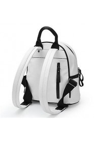 Women Outdoor PU Backpack White / Black