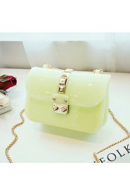 Lady's Clear PVC Transparent Candy Small Bag Tote Clear Beach Handbag Bucket Satchel Shoulder Bag Beach Bag