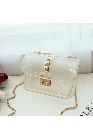 Lady's Clear PVC Transparent Candy Small Bag Tote Clear Beach Handbag Bucket Satchel Shoulder Bag Beach Bag