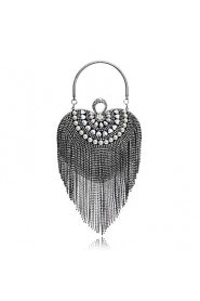 Women Tassel Heart shape Pearl Diamonds Evening Bag