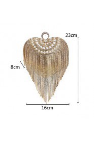 Women Tassel Heart shape Pearl Diamonds Evening Bag