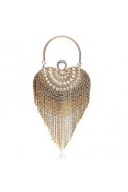 Women Tassel Heart shape Pearl Diamonds Evening Bag