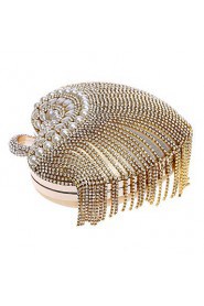 Women Tassel Heart shape Pearl Diamonds Evening Bag