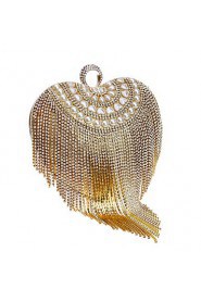 Women Tassel Heart shape Pearl Diamonds Evening Bag