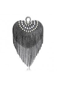 Women Tassel Heart shape Pearl Diamonds Evening Bag