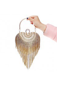 Women Tassel Heart shape Pearl Diamonds Evening Bag