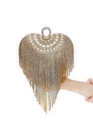 Women Tassel Heart shape Pearl Diamonds Evening Bag