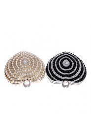 Women Heart shaped Pearl Diamonds Evening Bag