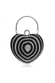 Women Heart shaped Pearl Diamonds Evening Bag