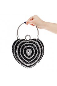 Women Heart shaped Pearl Diamonds Evening Bag