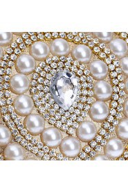 Women Heart shaped Pearl Diamonds Evening Bag