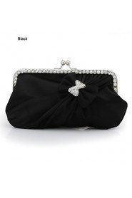 Silk Shell With Rhinestone/ Bowknot Evening Handbags/ Clutches More Colors Available