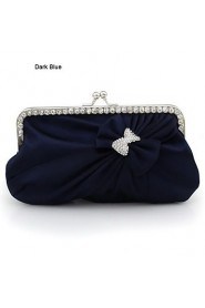 Silk Shell With Rhinestone/ Bowknot Evening Handbags/ Clutches More Colors Available