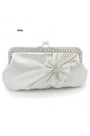 Silk Shell With Rhinestone/ Bowknot Evening Handbags/ Clutches More Colors Available