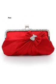 Silk Shell With Rhinestone/ Bowknot Evening Handbags/ Clutches More Colors Available