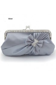 Silk Shell With Rhinestone/ Bowknot Evening Handbags/ Clutches More Colors Available