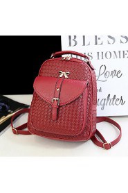 Women Casual PU Backpack Blue / Red / Black