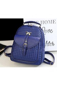 Women Casual PU Backpack Blue / Red / Black