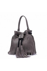 Women Casual / Outdoor Cowhide Shoulder Bag Gray / Black