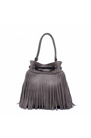 Women Casual / Outdoor Cowhide Shoulder Bag Gray / Black