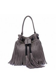 Women Casual / Outdoor Cowhide Shoulder Bag Gray / Black