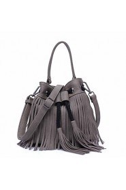 Women Casual / Outdoor Cowhide Shoulder Bag Gray / Black