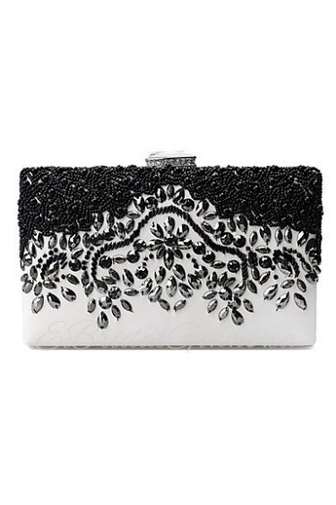 Women PU / Metal Baguette Clutch / Evening Bag Black