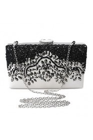 Women PU / Metal Baguette Clutch / Evening Bag Black