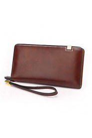 Men PU Knucklebox Clutch / Wallet / Checkbook Wallet Brown / Red / Black