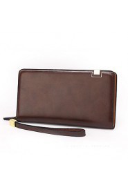 Men PU Knucklebox Clutch / Wallet / Checkbook Wallet Brown / Red / Black