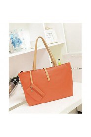 Women PU Shopper Tote Beige / Blue / Orange / Red / Black