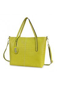 Women's Fashion Classic Crocodile Grain Leather Tote