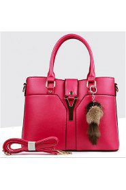 Women Casual PU Tote Pink / Purple / Blue / Yellow / Red / Black / Fuchsia