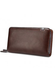 Men PU Knucklebox Clutch / Wallet Brown / Black