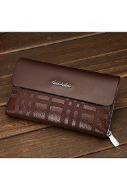 Men PU Knucklebox Clutch / Wallet Brown / Black