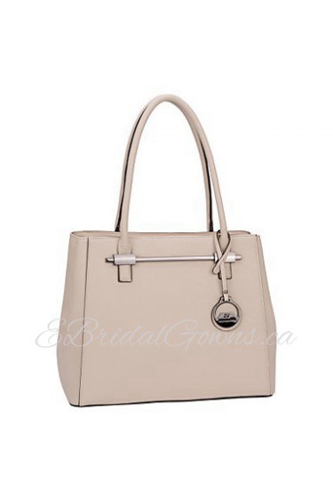 Women PU Shopper Shoulder Bag / Tote Beige / Gray