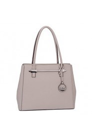 Women PU Shopper Shoulder Bag / Tote Beige / Gray