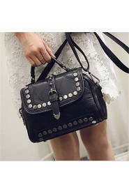 Women Outdoor PU Shoulder Bag Black