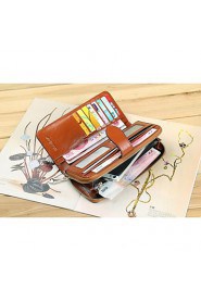 Women's Retro Carved Genuine Leather Wallets Clutch Purse Wristlets