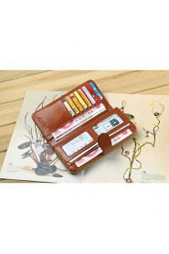 Women's Retro Carved Genuine Leather Wallets Clutch Purse Wristlets