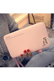 Women PU Bi fold Clutch / Wallet Pink / Purple / Blue / Black