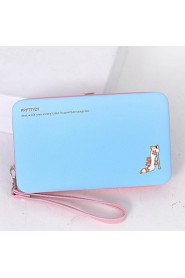 Women PU Bi fold Clutch / Wallet Pink / Purple / Blue / Black