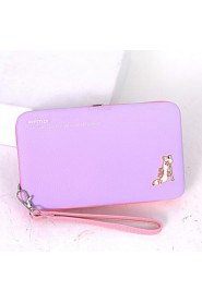 Women PU Bi fold Clutch / Wallet Pink / Purple / Blue / Black