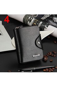 New Fashion Brand Wallet Men's Wallet Patchwork Leather Men Purse Zipper Coin Wallet Men Billfold Business Card Holders