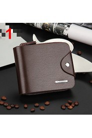 New Fashion Brand Wallet Men's Wallet Patchwork Leather Men Purse Zipper Coin Wallet Men Billfold Business Card Holders