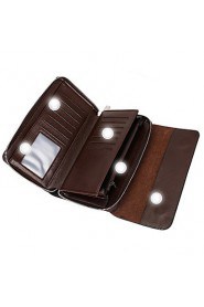 Men PU Knucklebox Clutch / Wallet Brown / Black