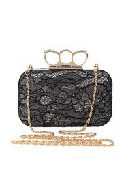 Women Chiffon / Metal / Satin Minaudiere Shoulder Bag / Clutch / Evening Bag Black