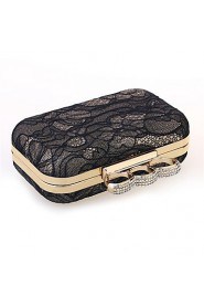 Women Chiffon / Metal / Satin Minaudiere Shoulder Bag / Clutch / Evening Bag Black